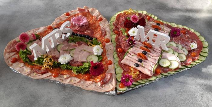 Plateau charcuterie coeur mariage