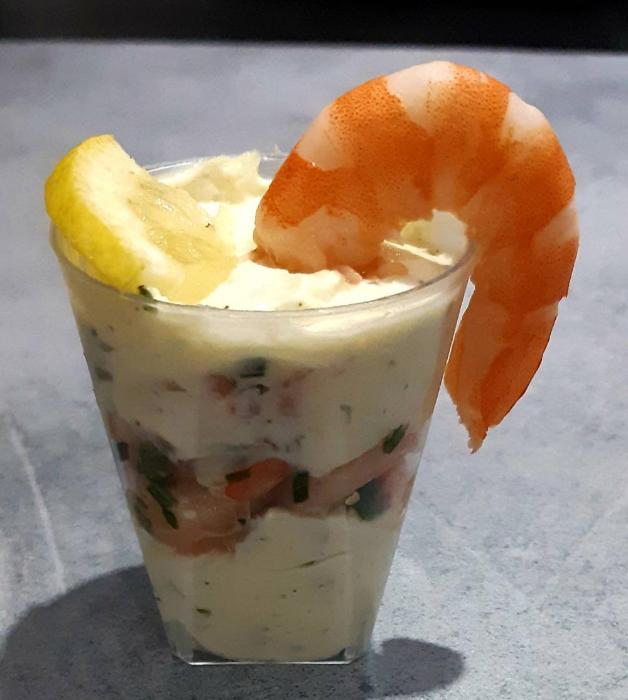 Verrines crevettes traiteur 