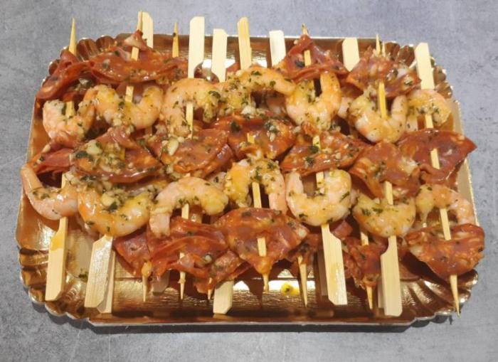 Brochettes de crevettes 