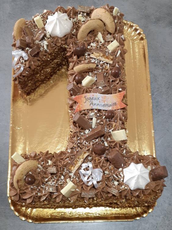 Number cake 1 au chocolat 