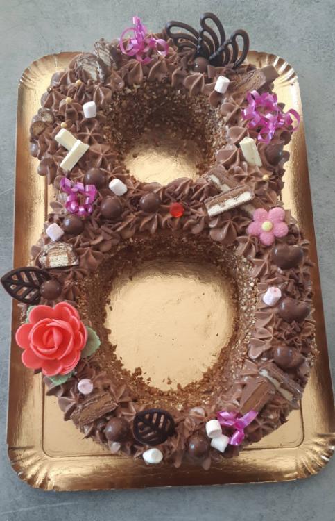 Number cake 8 aux chocolat 